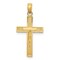 14K Gold Beveled Tipped Crucifix Pendant Charm Jewelry 26 x 13mm